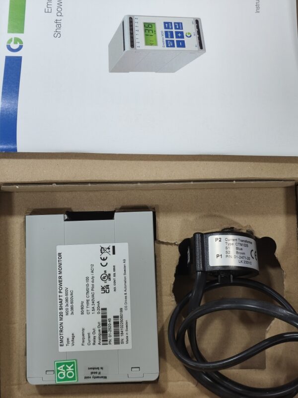 CG Emotron M20 Shaft Power Monitor with CTM100 ⚙️🔋 | Motor Load Monitoring up to 100A for Industrial Equipment - Image 8